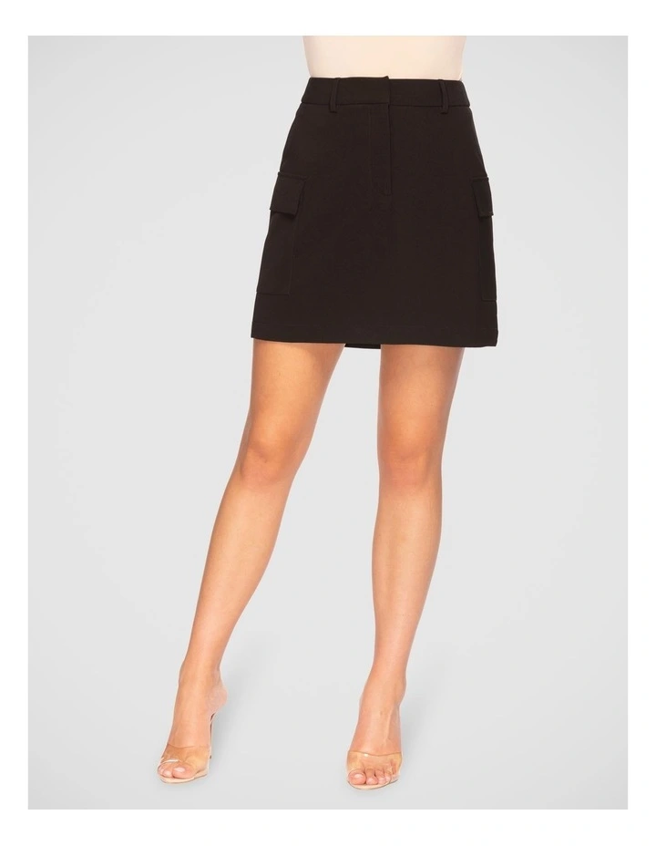 Niala Cargo Mini Skirt in Black image 4