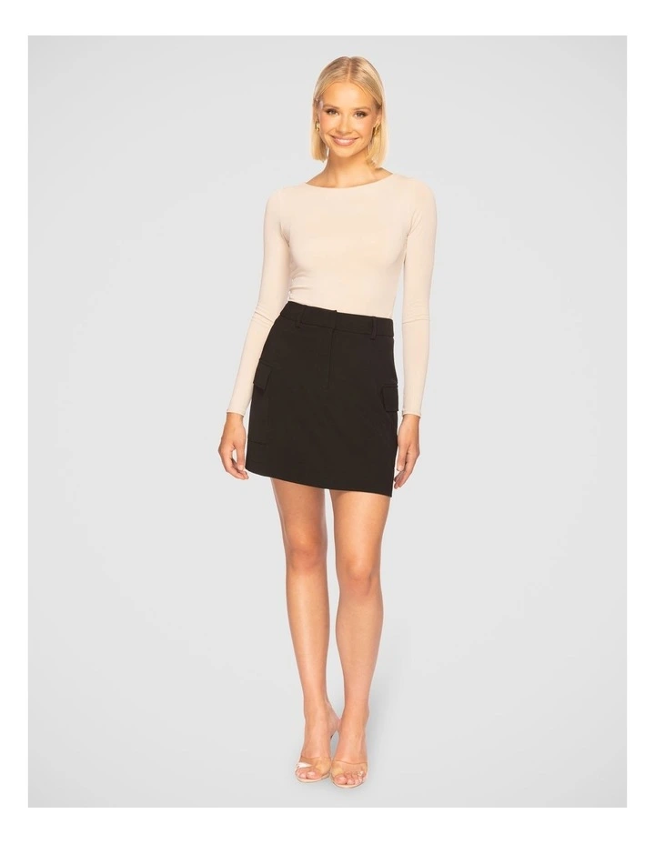 Niala Cargo Mini Skirt in Black image 5