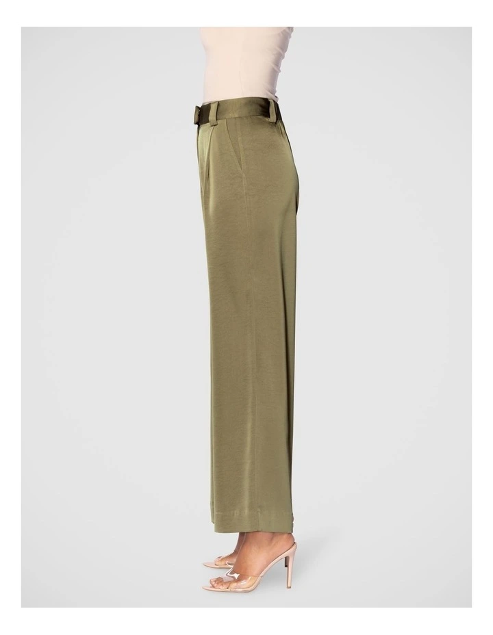 Veronica Satin Pant in Khaki image 3