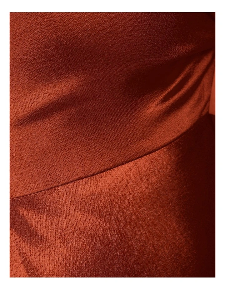 Jayla Twist Front Midi Dress in Rust image 6