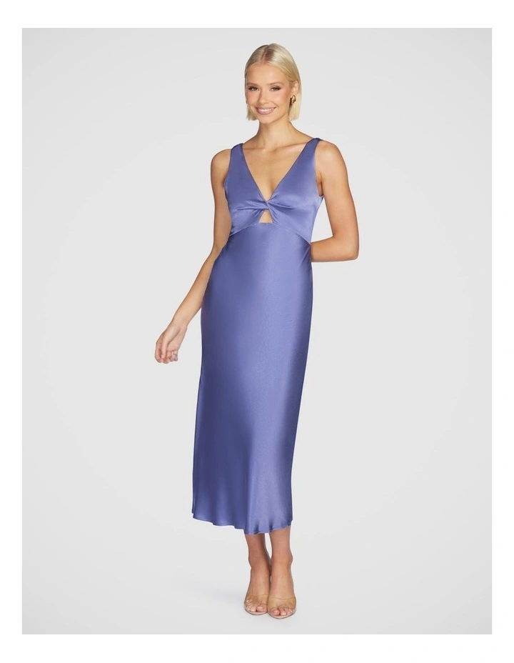 Jayla Twist Front Midi Dress in Steel image 1