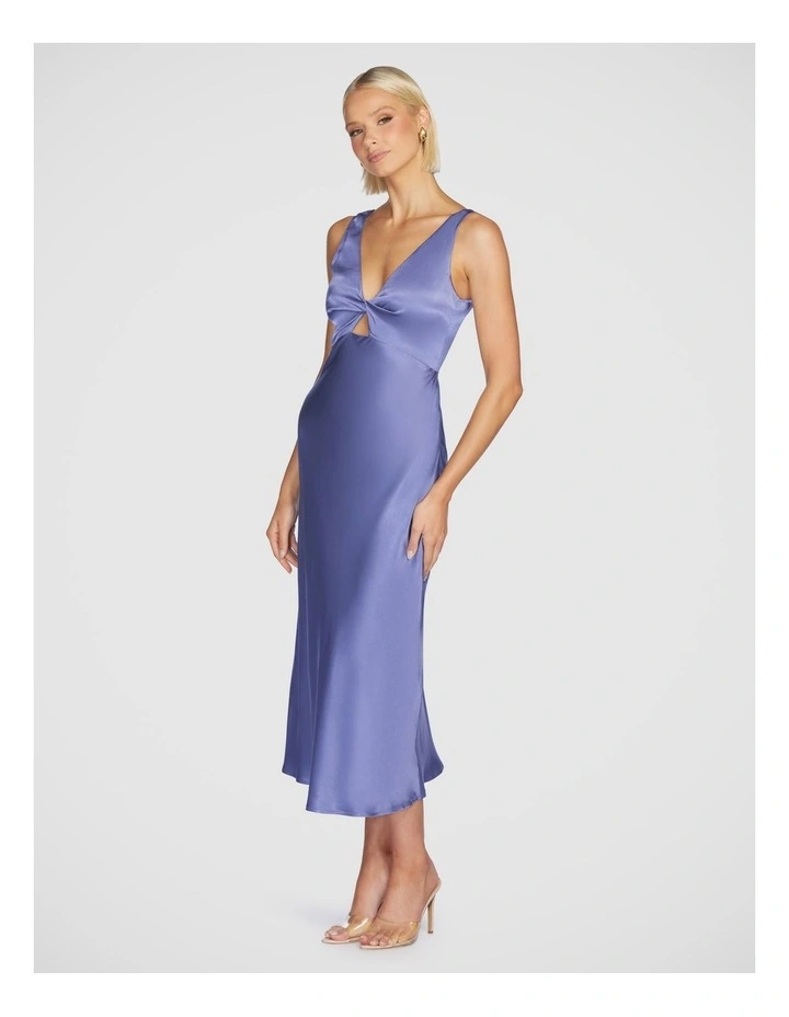 Jayla Twist Front Midi Dress in Steel image 3