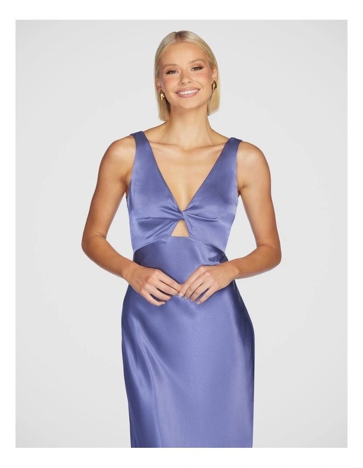 Jayla Twist Front Midi Dress in Steel image 4