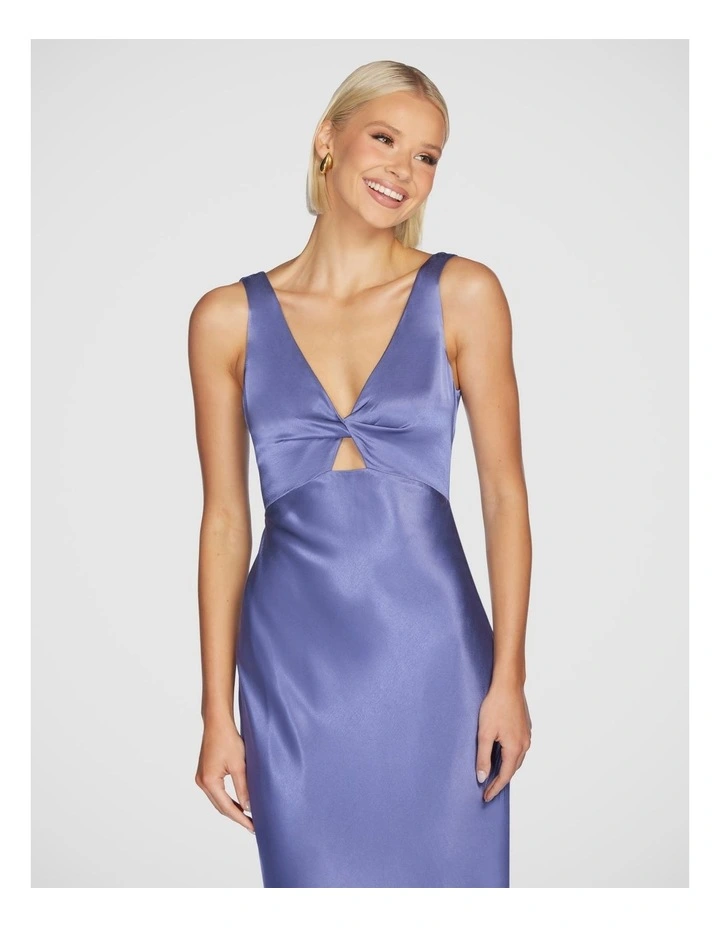 Jayla Twist Front Midi Dress in Steel image 5