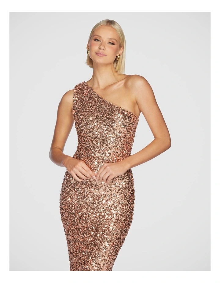 Adelle One Shoulder Gown in Rose image 4