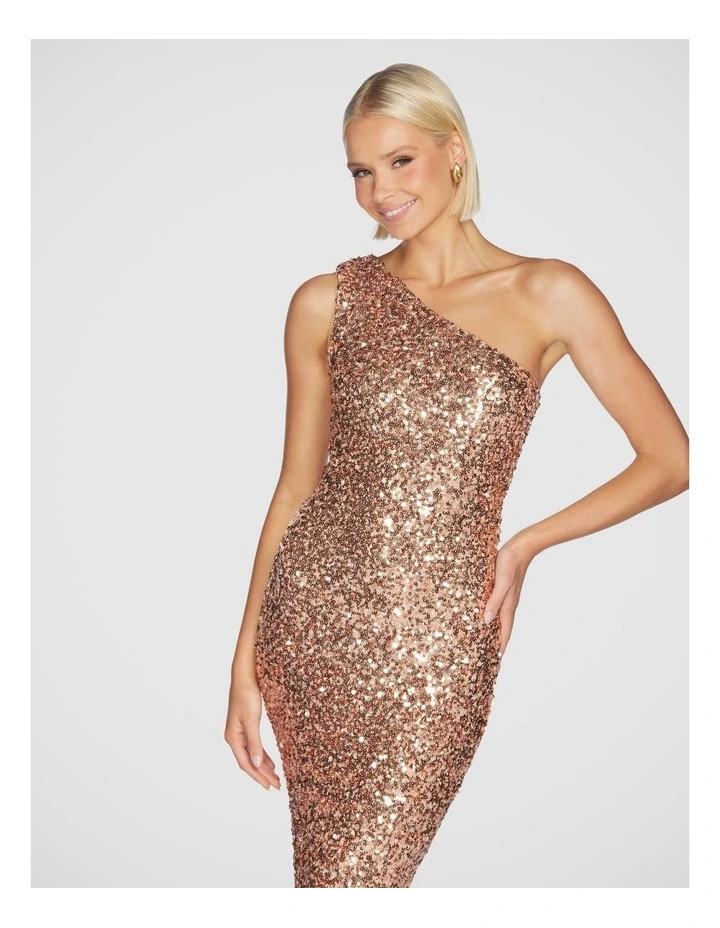 Adelle One Shoulder Gown in Rose image 5