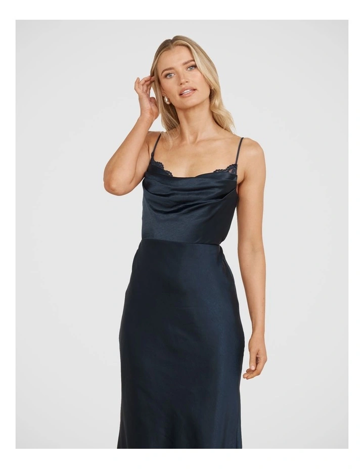 Mary Cowl Neck Dress in Steel image 4