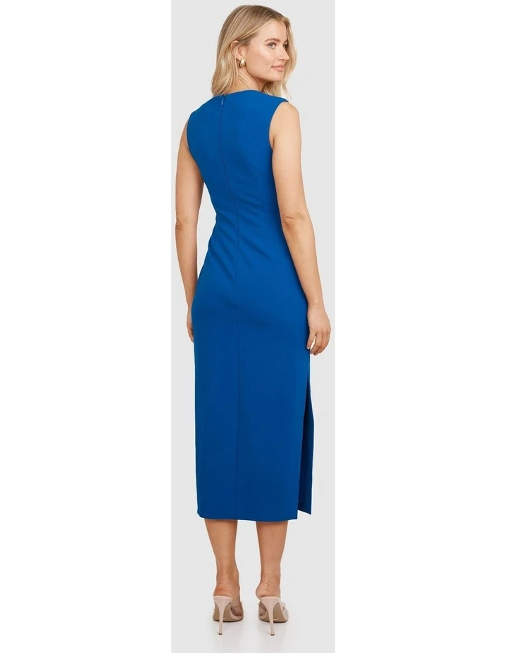Romy Square Neck Midi Dress in Blue image 2