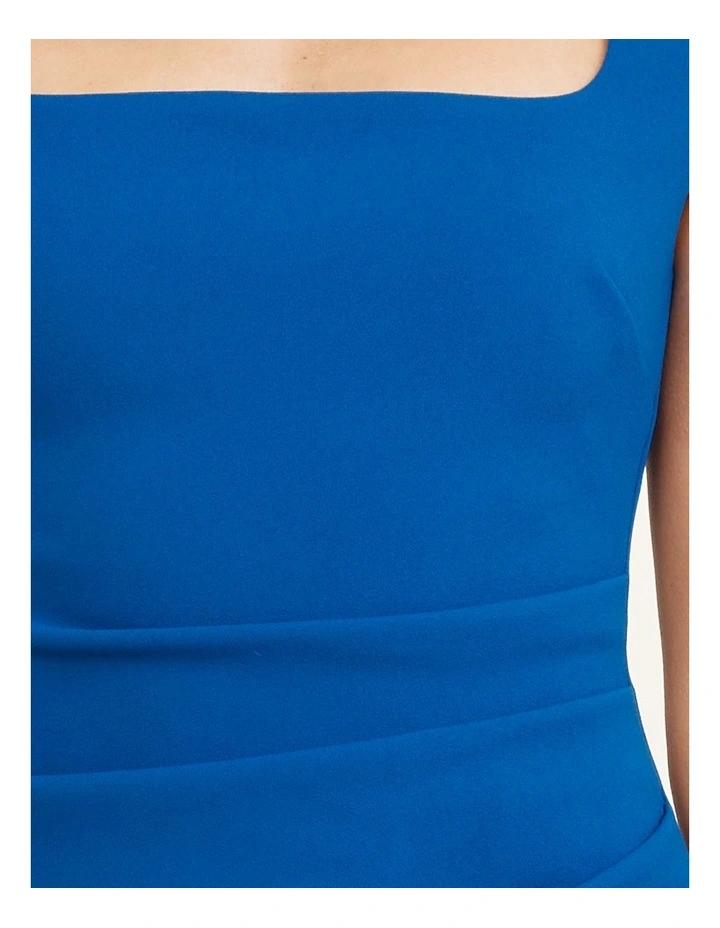 Romy Square Neck Midi Dress in Blue image 6