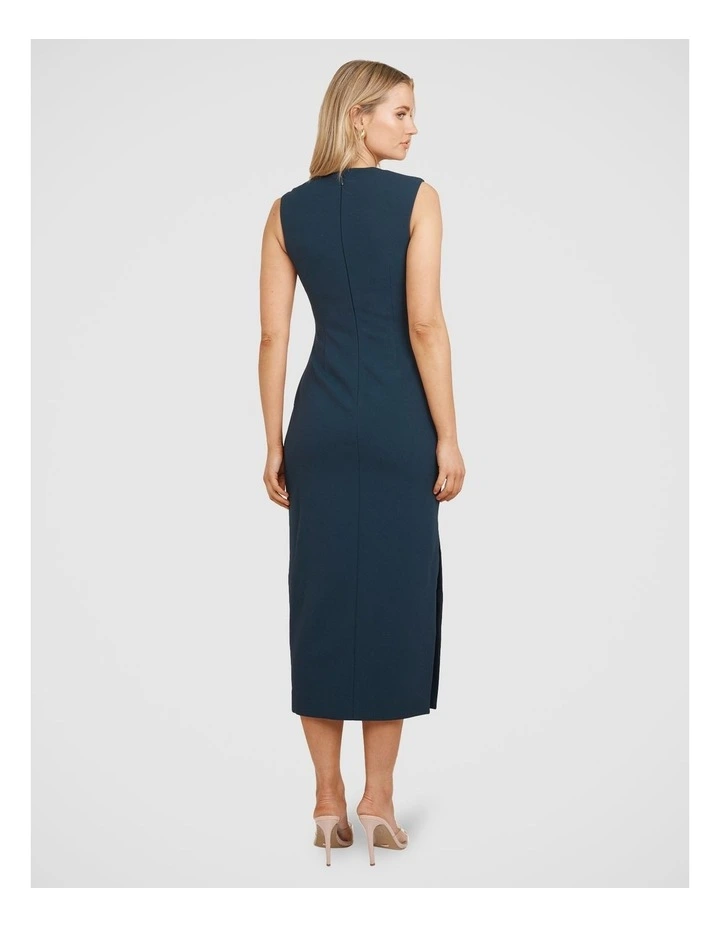 Romy Square Neck Midi Dress in Blue image 2