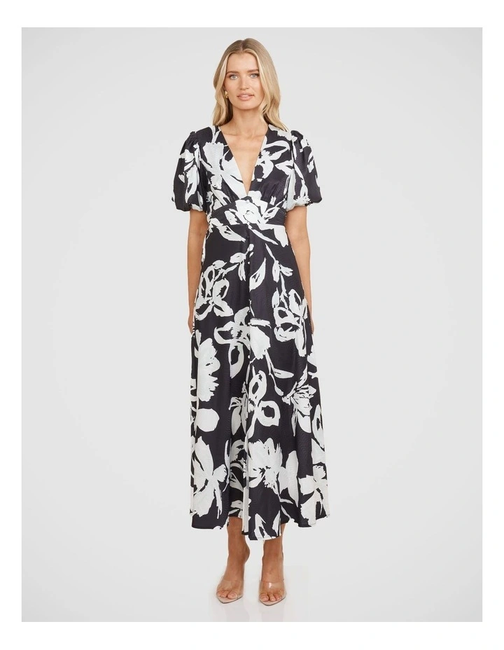 Jeanie V-Neck Maxi Dress in Multi image 1