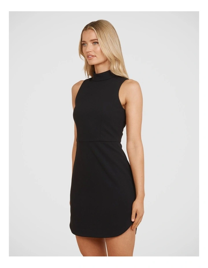 Mayfield High Neck Mini Dress in Black image 6