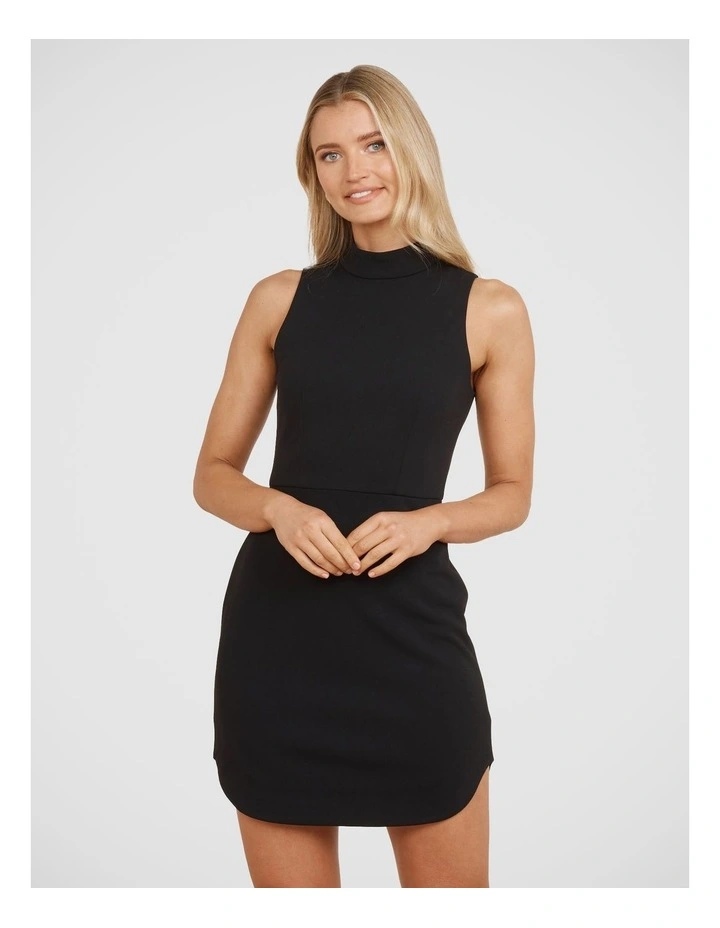 Mayfield High Neck Mini Dress in Black image 9