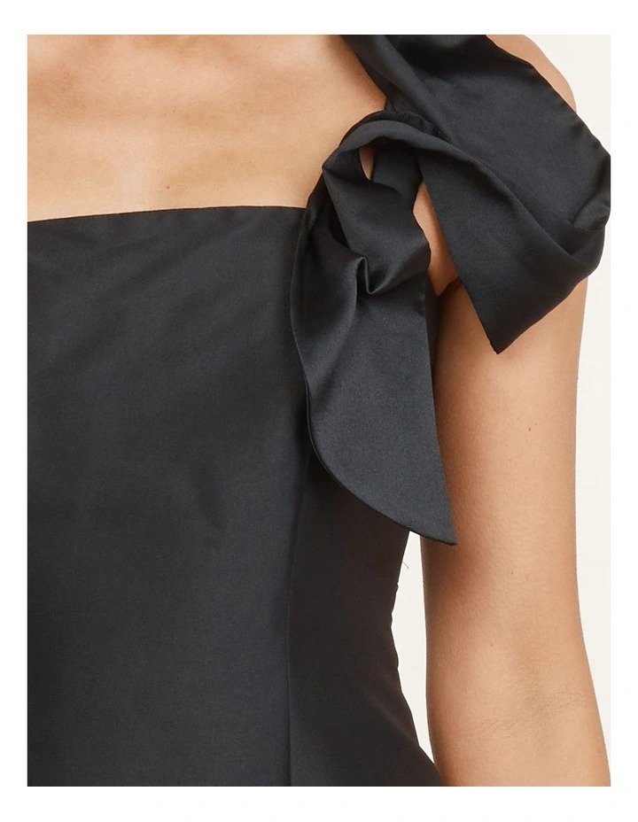 Elise One Shoulder Mini Dress in Black image 6