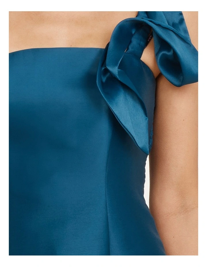 Elise One Shoulder Mini Dress in Blue image 6