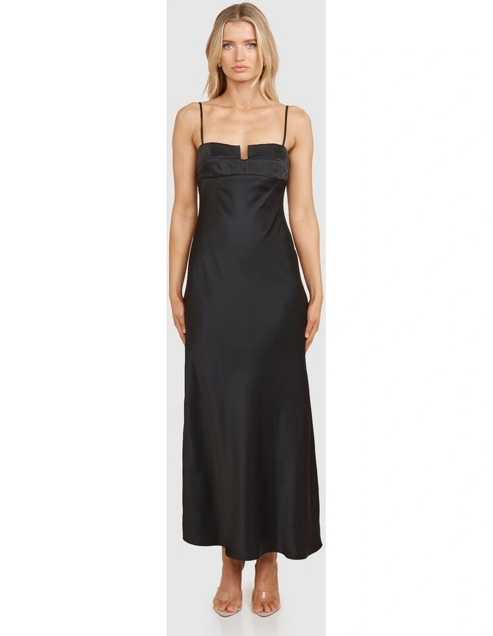 Samantha Bias Cut Maxi Dress in Black image 1