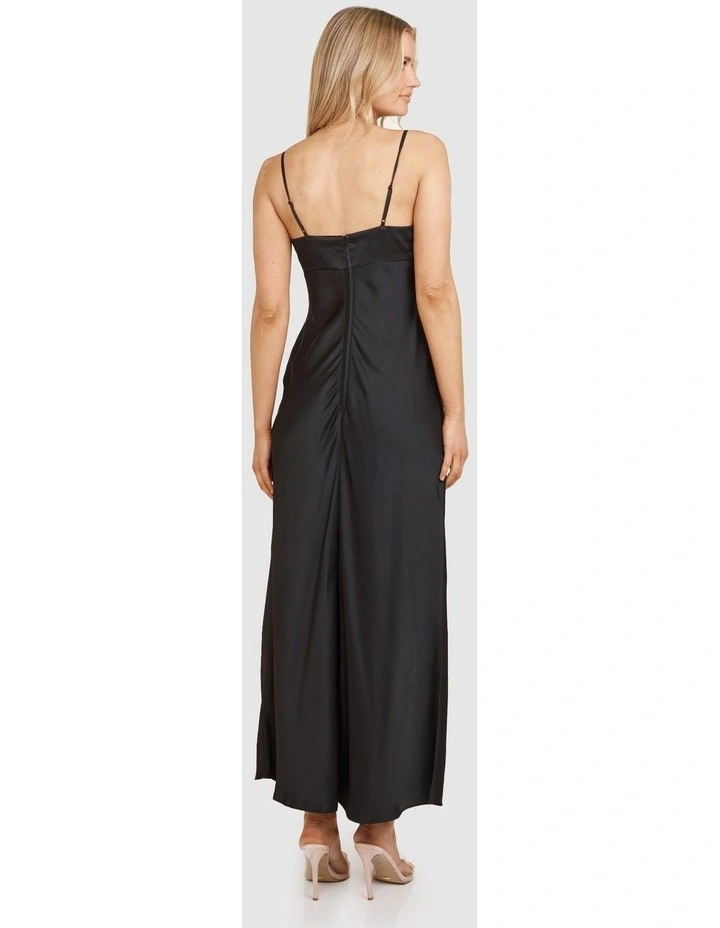 Samantha Bias Cut Maxi Dress in Black image 2