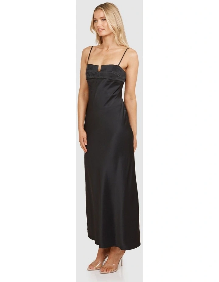 Samantha Bias Cut Maxi Dress in Black image 3