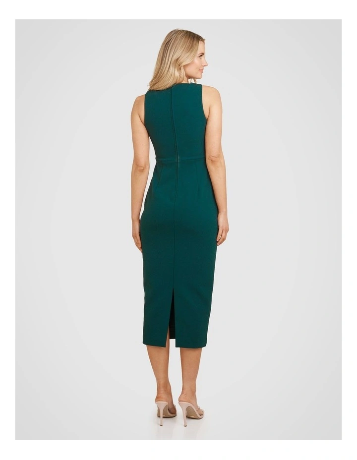 Andie High Neck Midi Dress in Green image 2