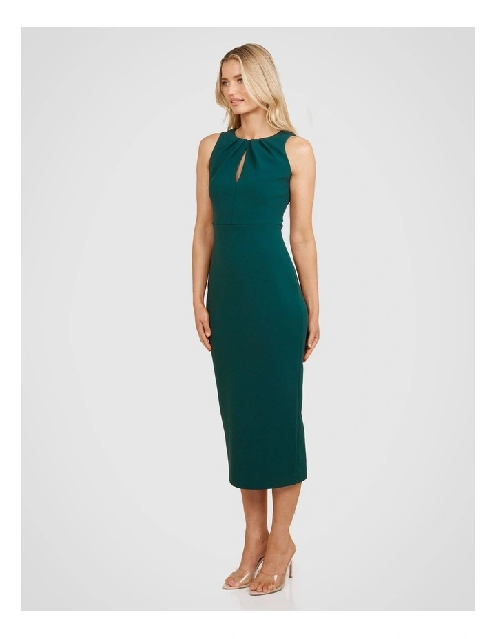 knee length dresses for ladies Andie Keyhole Midi Dress in Wine main image 1
