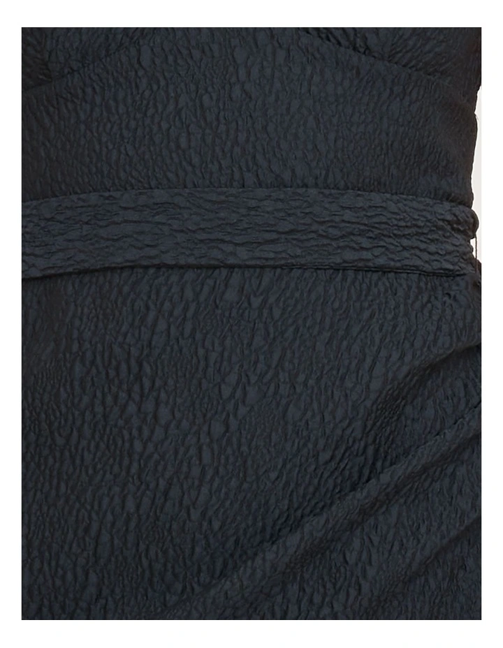 Kim Puff Shoulder Midi Dress in Dark Navy image 6