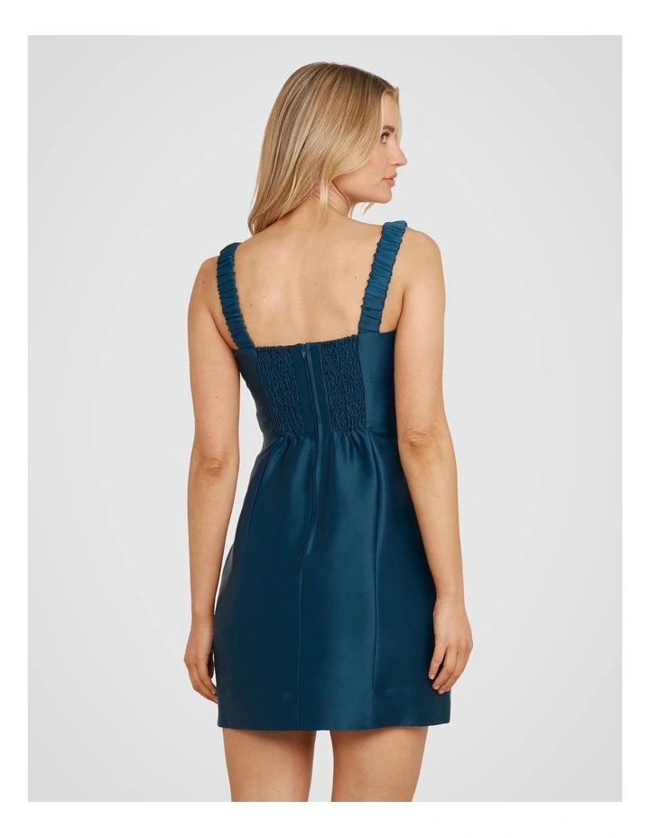 Yury Square Neck Mini Dress in Blue image 2