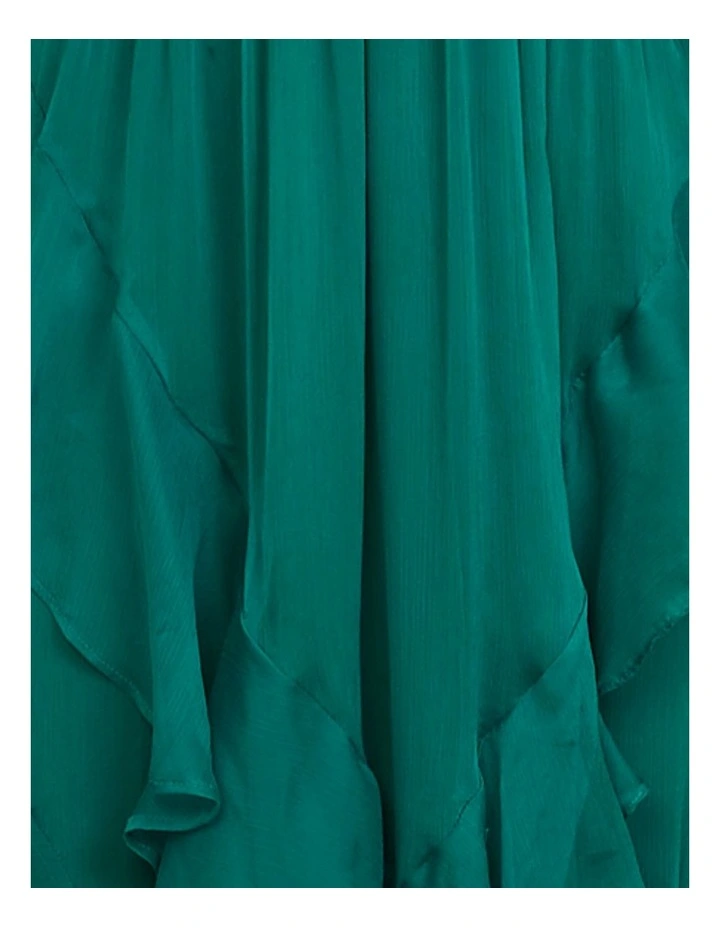 Janita Ruched Frill Dress in Teal image 6