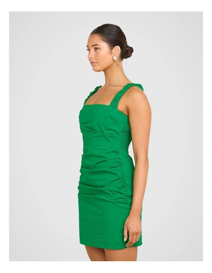 Gia Sleeveless Mini Dress in Green image 3