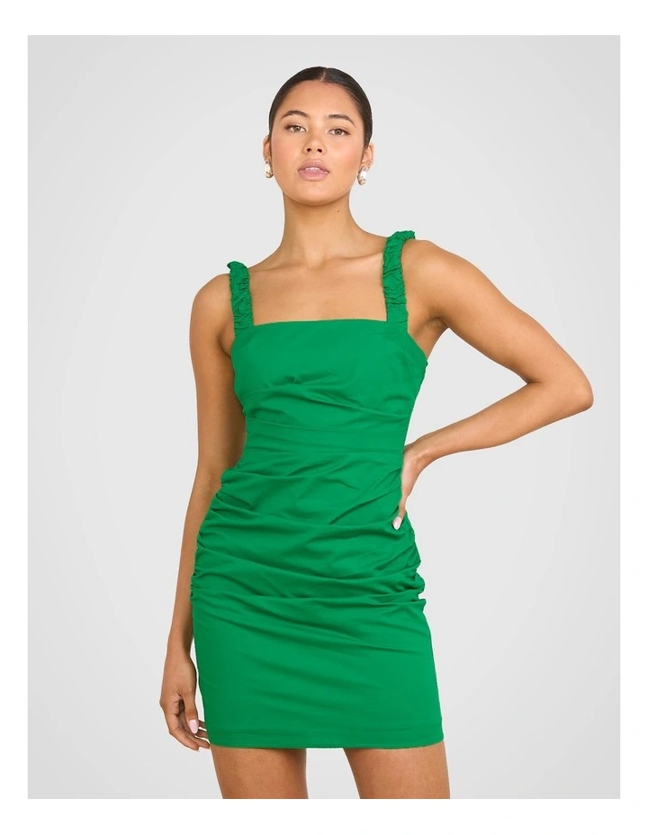 Gia Sleeveless Mini Dress in Green image 4