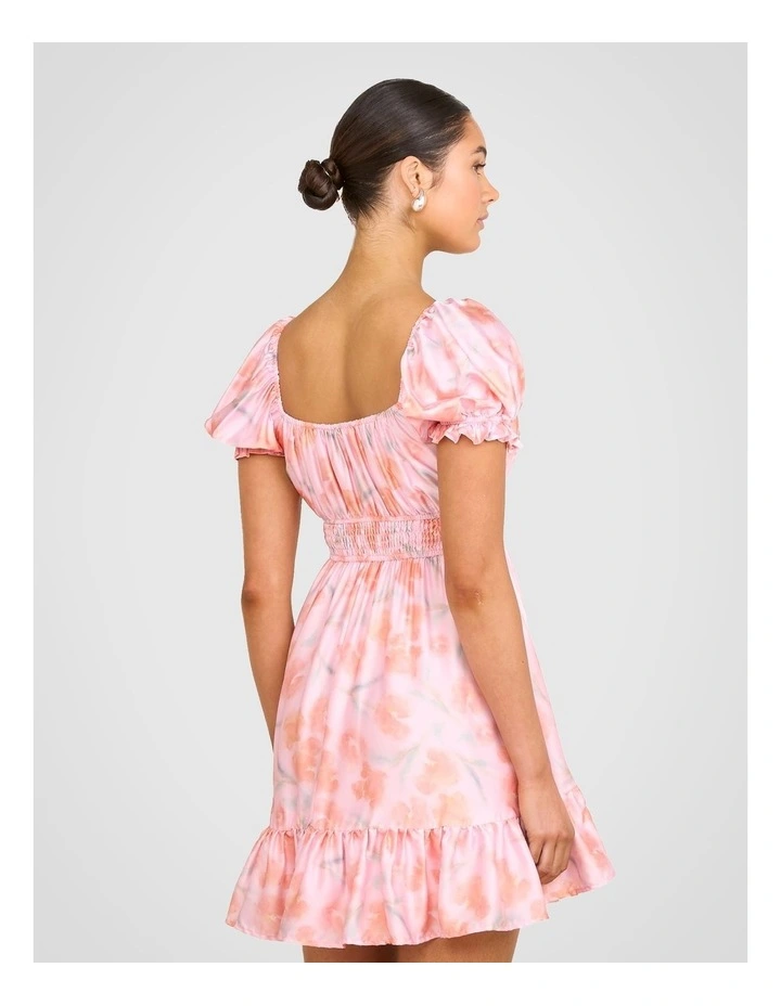 Uma Puff Sleeve Mini Dress in Multi image 2