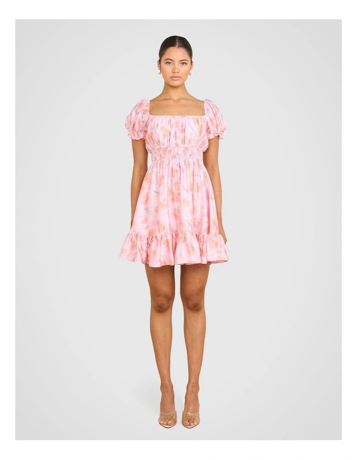 Uma Puff Sleeve Mini Dress in Multi image 5