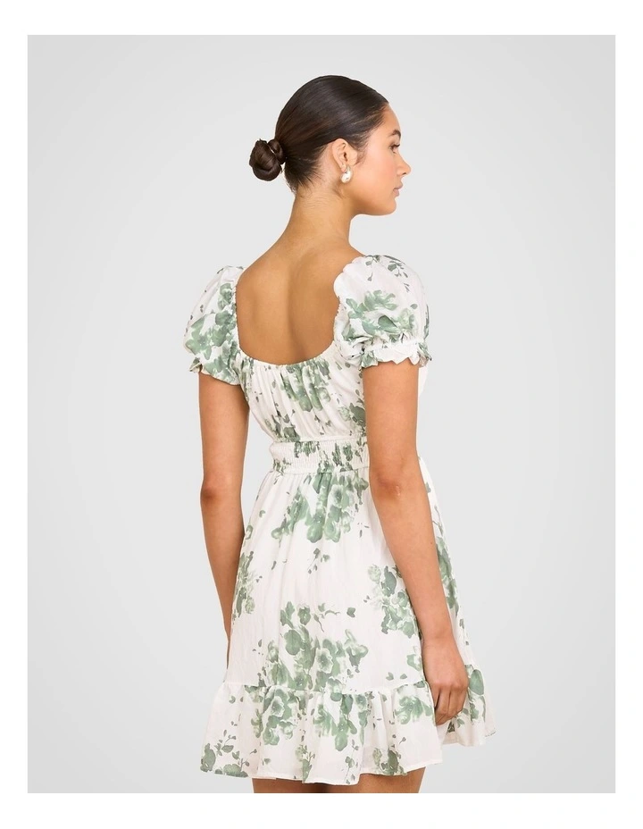 Kailee Puff Sleeve Mini Dress in Multi image 2