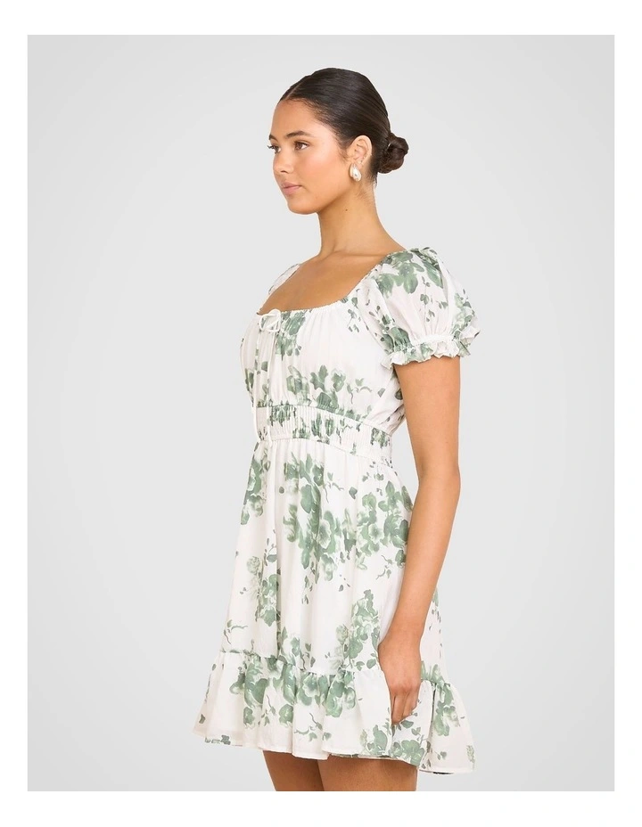 Kailee Puff Sleeve Mini Dress in Multi image 3