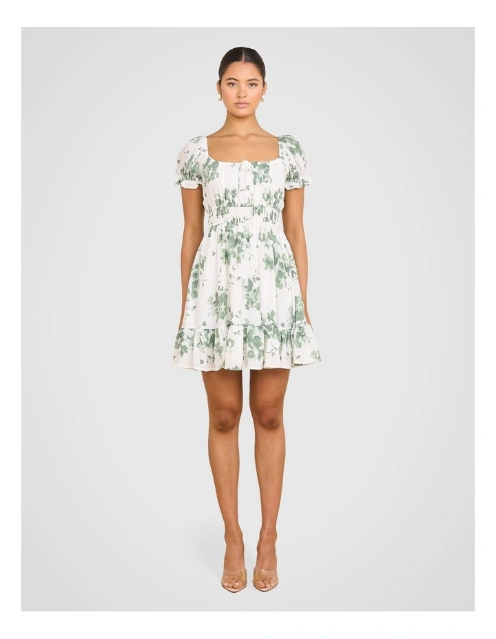 Kailee Puff Sleeve Mini Dress in Multi image 5