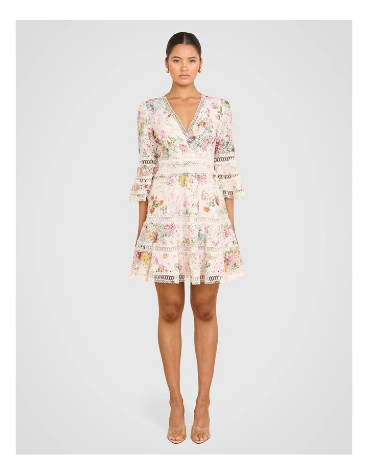 Ranya Wrap Front Mini Dress in Multi image 5