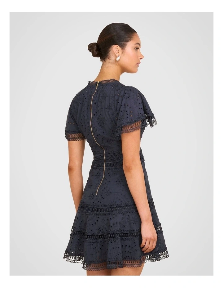Winnie Wrap Front Mini Dress in Navy image 2