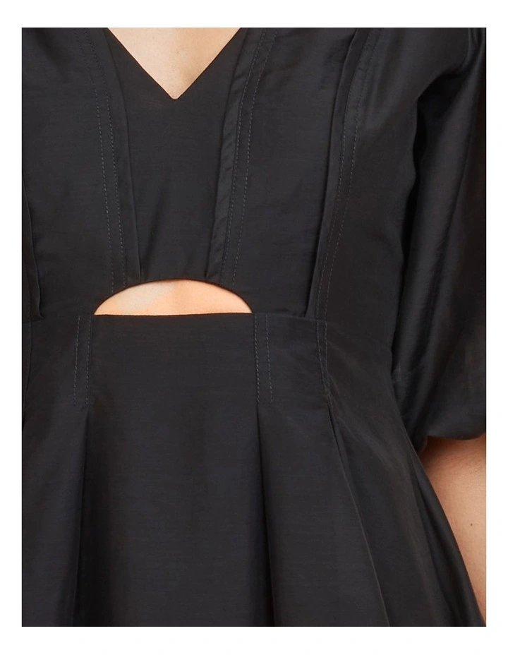 Aurora Puff Sleeve Mini Dress in Black image 6