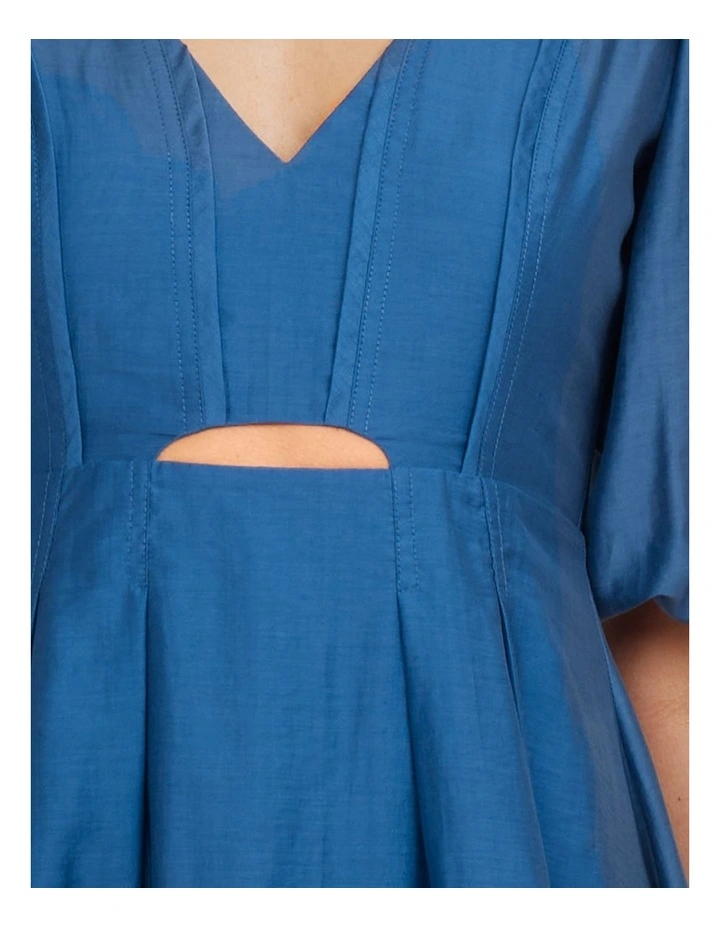 Aurora Puff Sleeve Mini Dress in Blue image 6