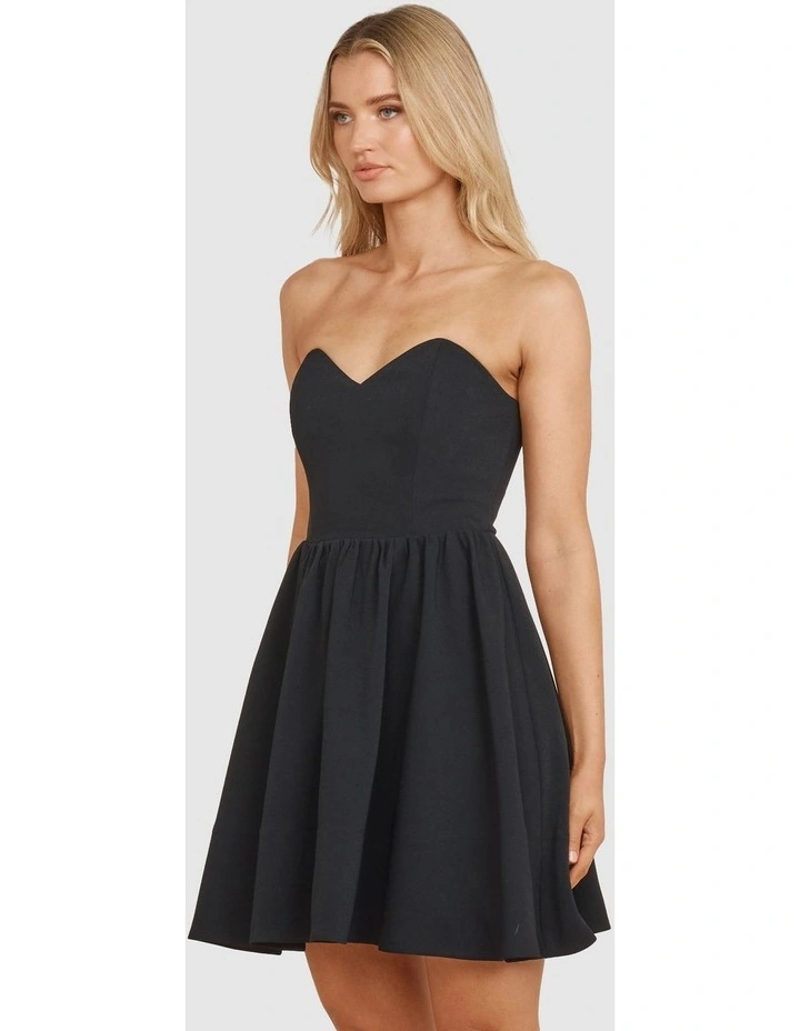 Kikki Strapless Mini Dress in Black image 3