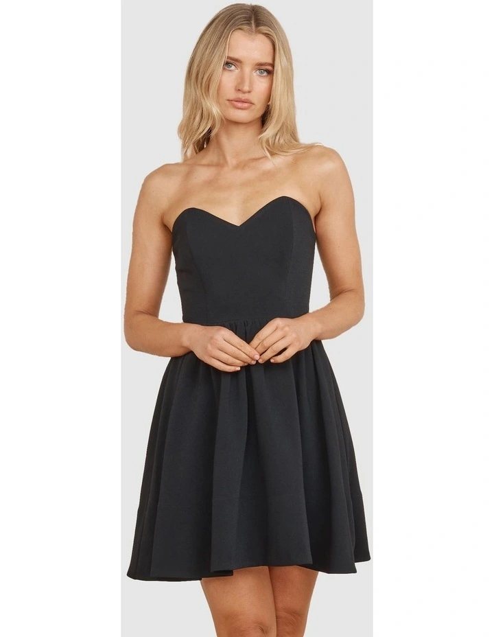 Kikki Strapless Mini Dress in Black image 4