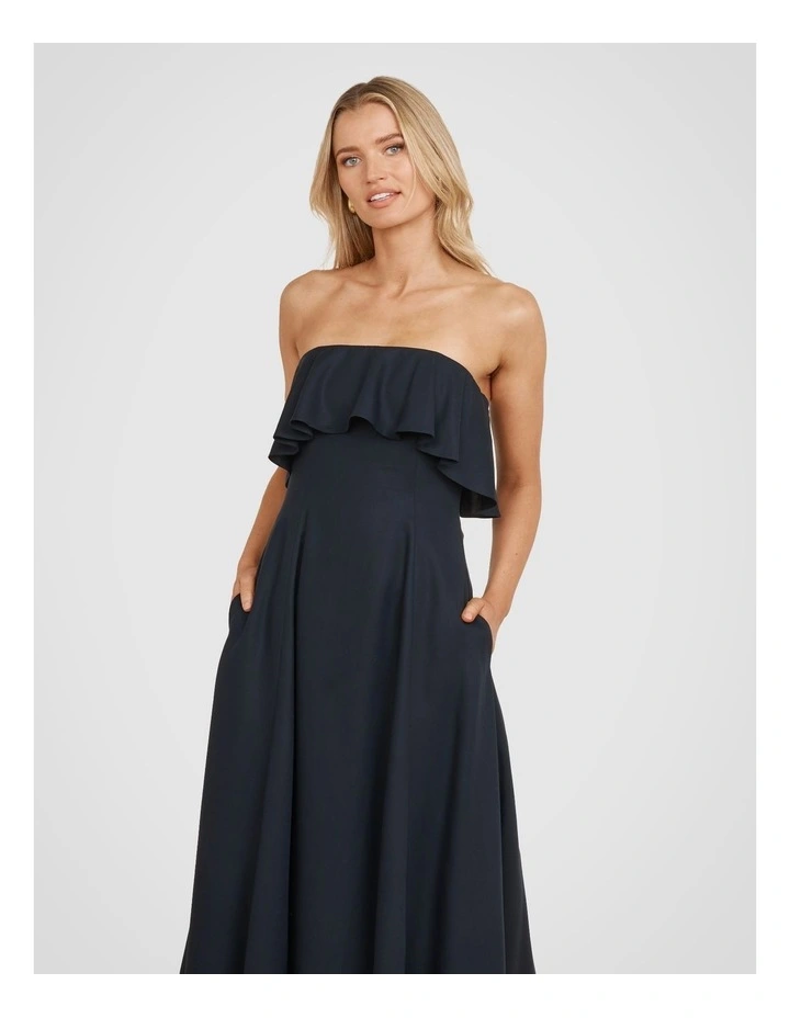 Rodion Strapless Dress in Navy image 4