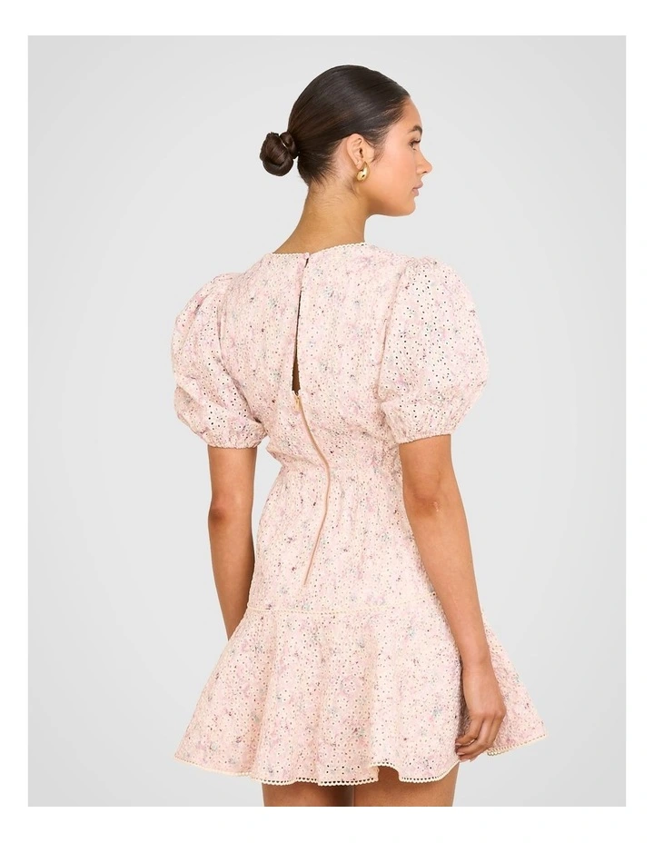 Dahlia Puff Sleeve Mini Dress in Assorted image 2