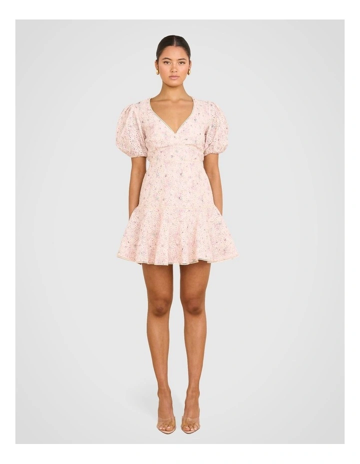 Dahlia Puff Sleeve Mini Dress in Assorted image 5