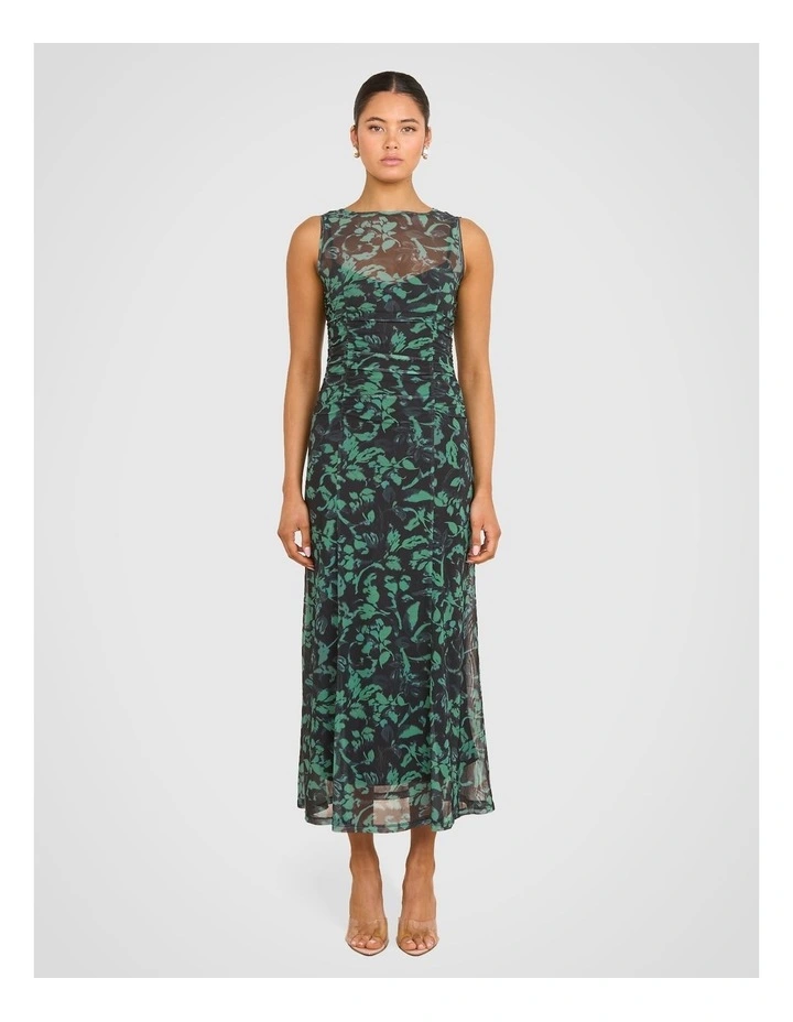 Aarya Sheer Mesh Maxi Dress in Assorted image 1