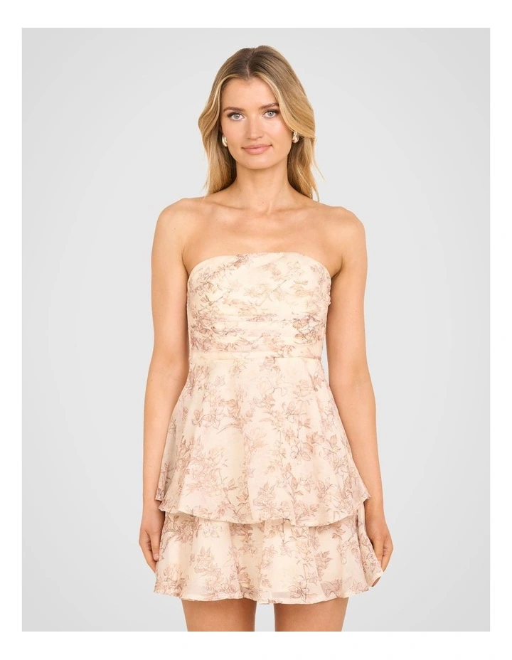 Kady Strapless Mini Dress in Cream image 1