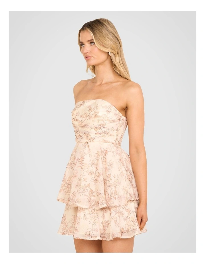 Kady Strapless Mini Dress in Cream image 3