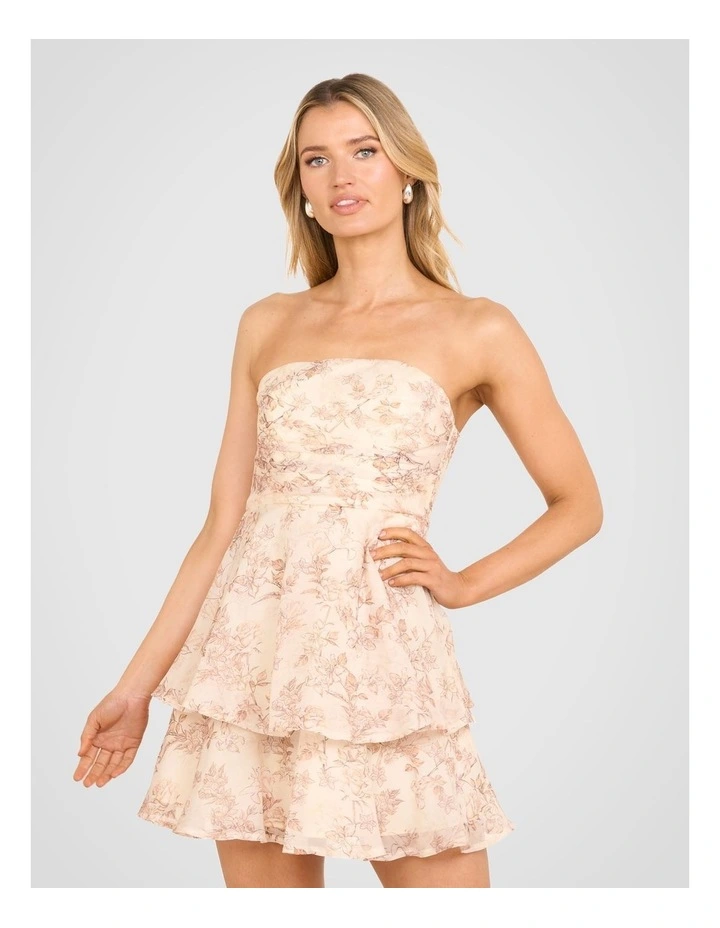 Kady Strapless Mini Dress in Cream image 5