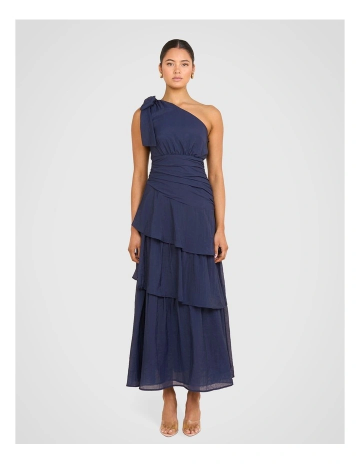 Thalia Ruffle Maxi Dress in Blue image 1