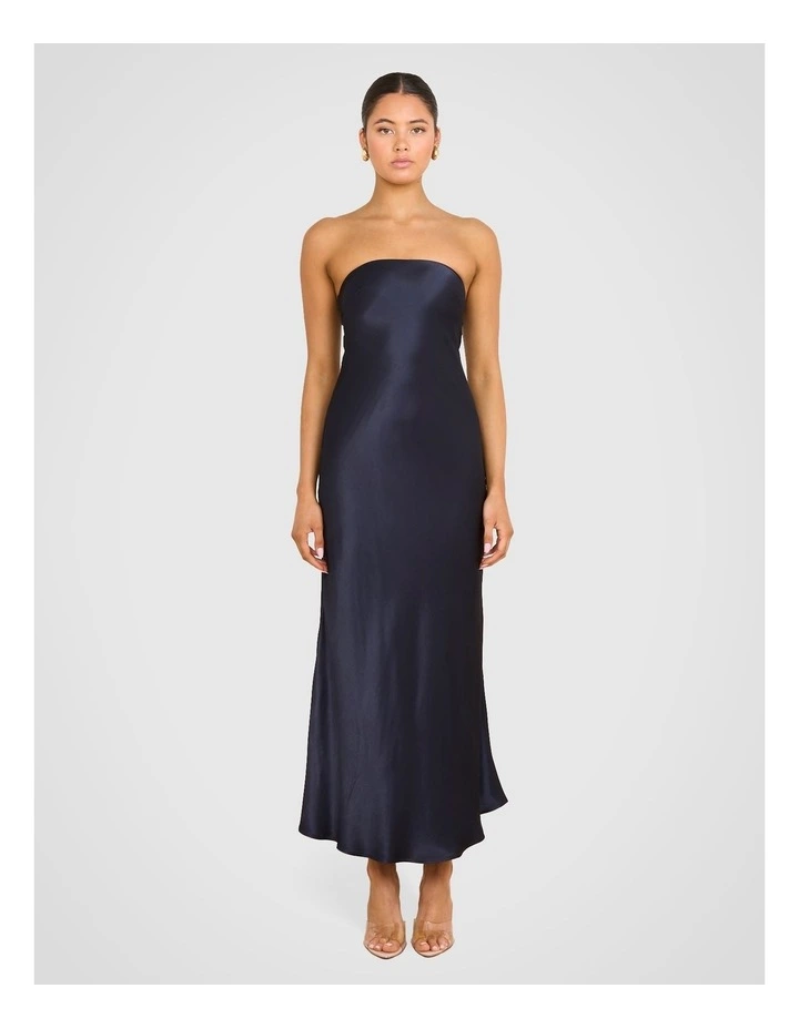 Gina Strapless Gown in Navy image 1