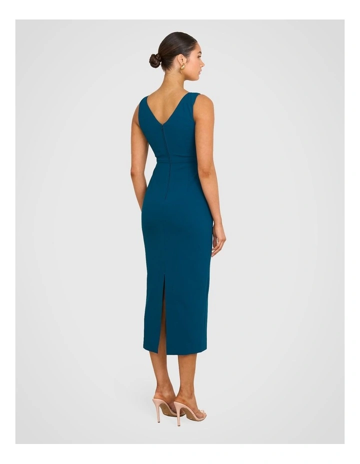 Kerry Twist Front Midi Dress in Blue image 2